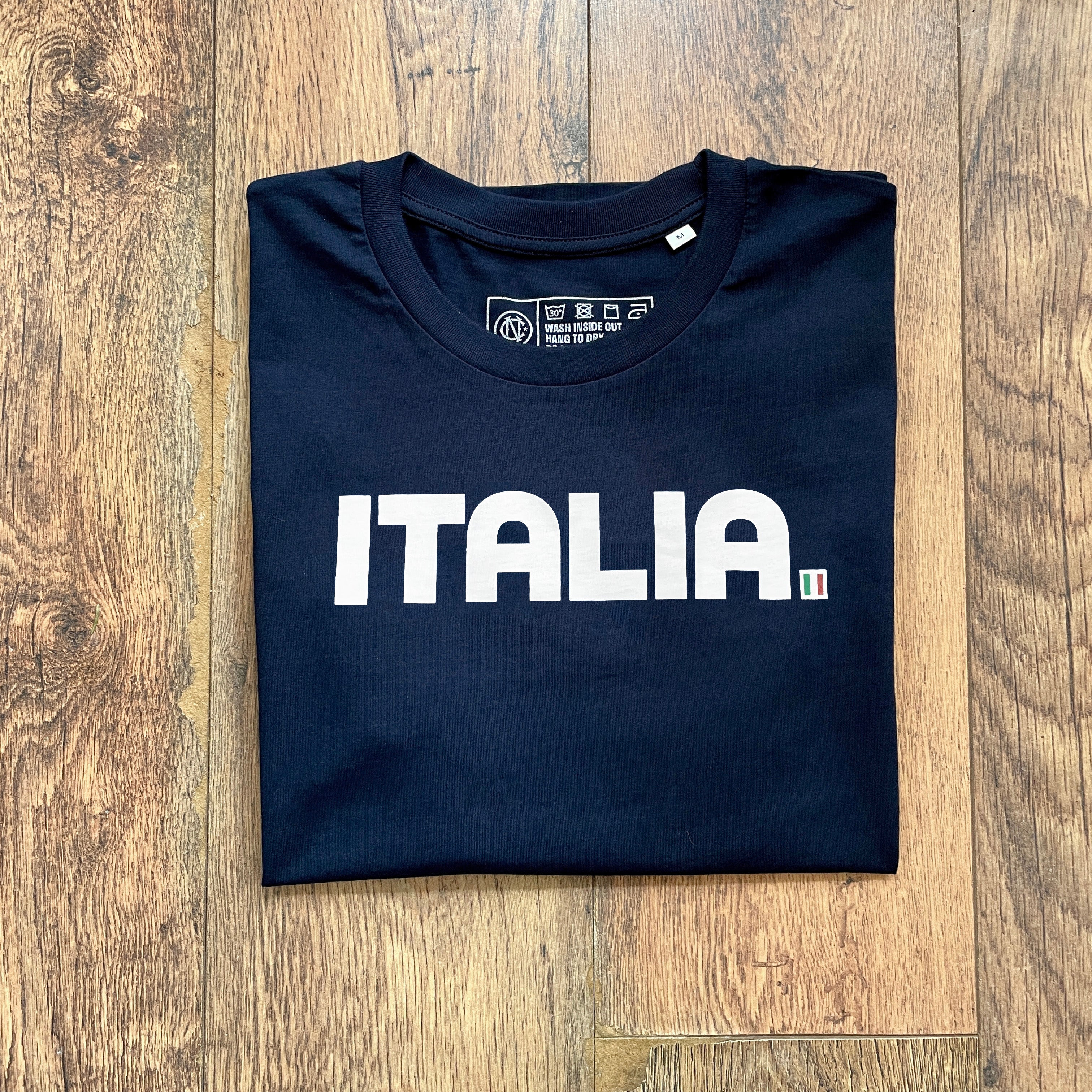 Italia Italy navy retro football t-shirt